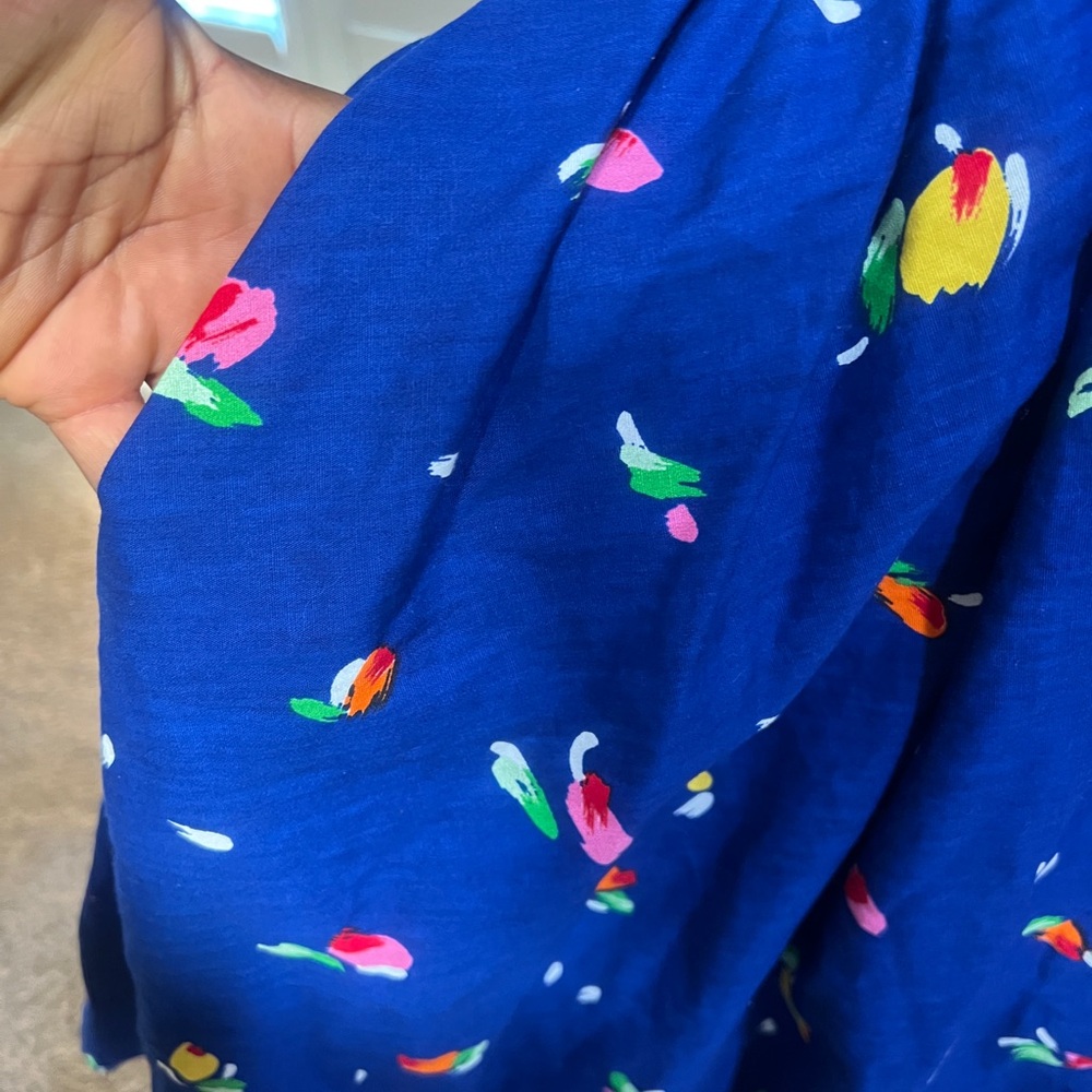 Sabino 80s Blue Floral novelty rockabilly Pockets Pin Up Glam Fit Flare dress‎ 8 - Picture 10 of 12